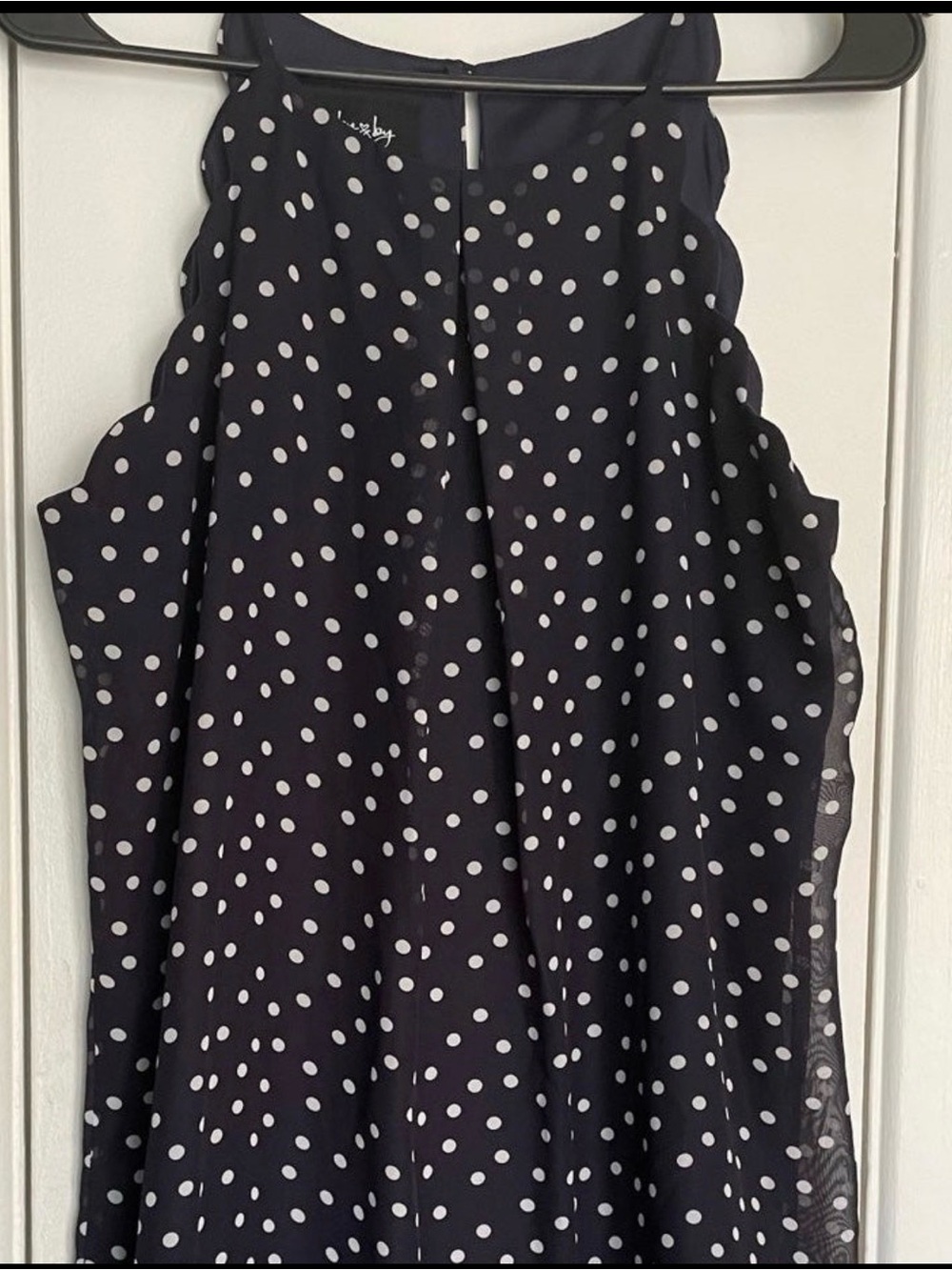 by & by Navy Polka Dot Halter Midi Dress